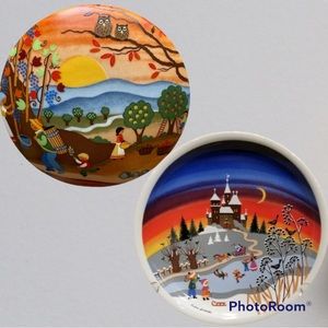 Barbara Furstenhofer Winter and Fall Plates
